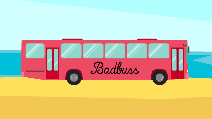 Badbussen rullar