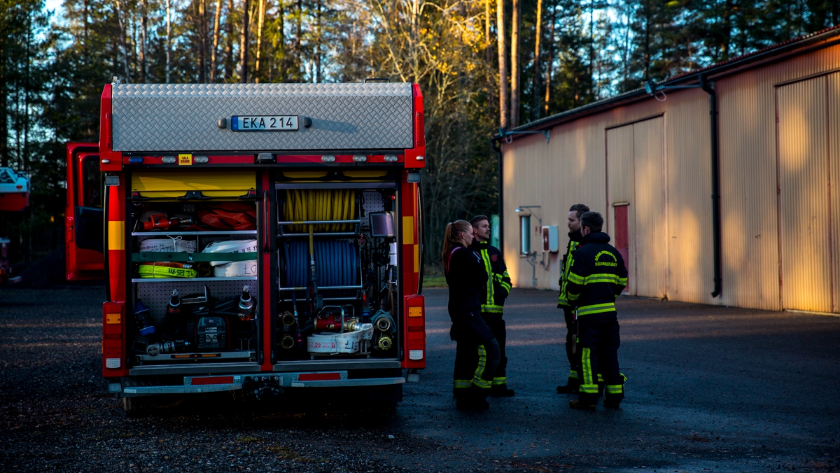 Brandmän i övning