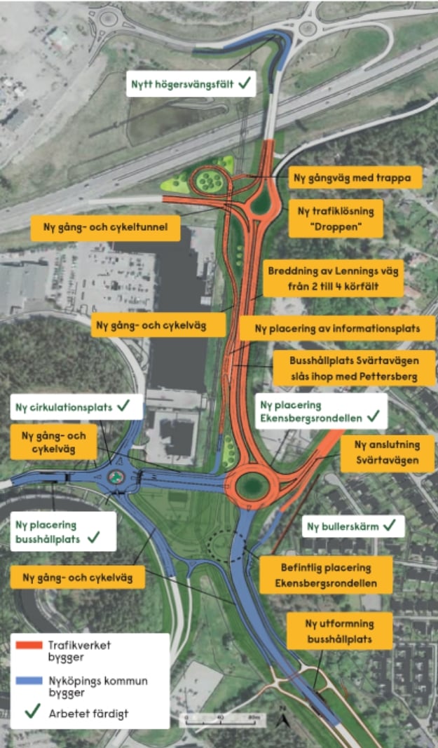 kartskiss över östra infarten