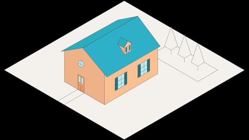 Illustration på ett hus Illustration på ett hus