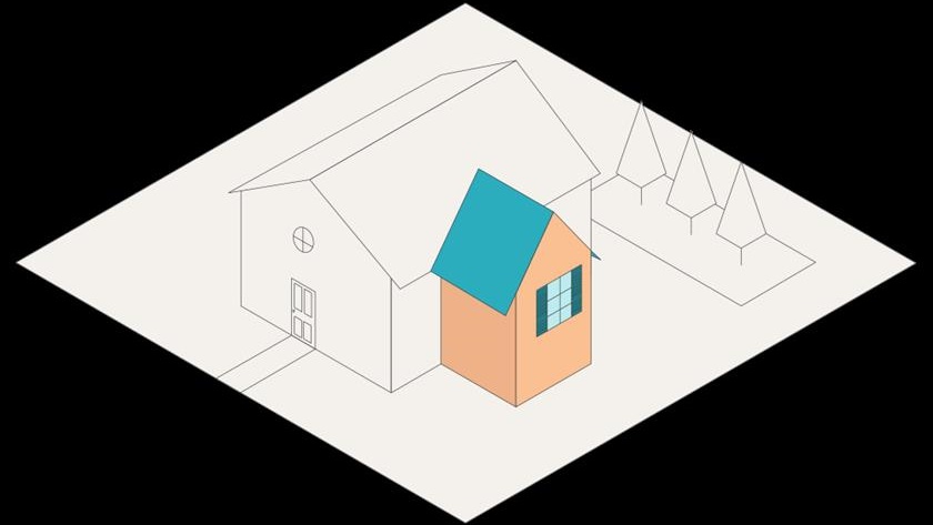 Illustration på ett hus