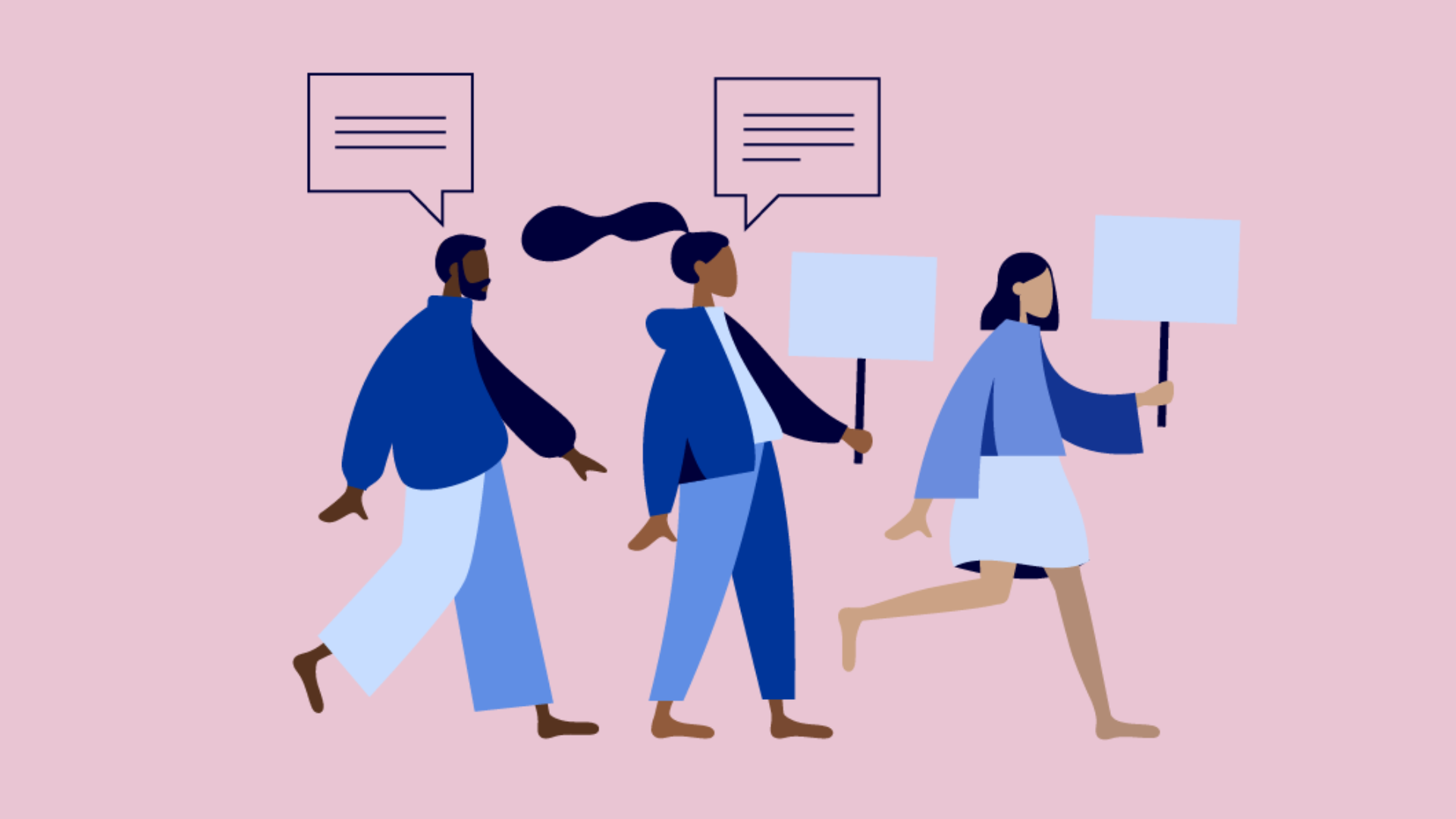 Illustration av tre personer