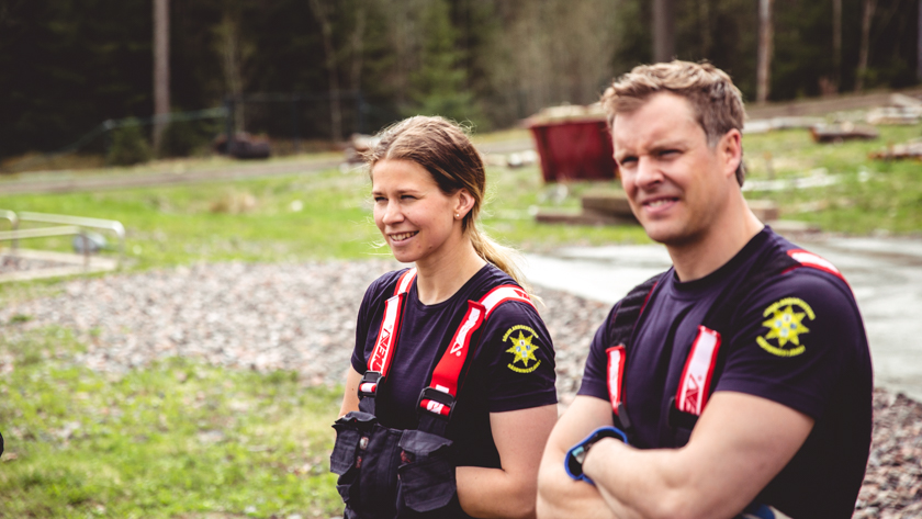 Brandmän i övning