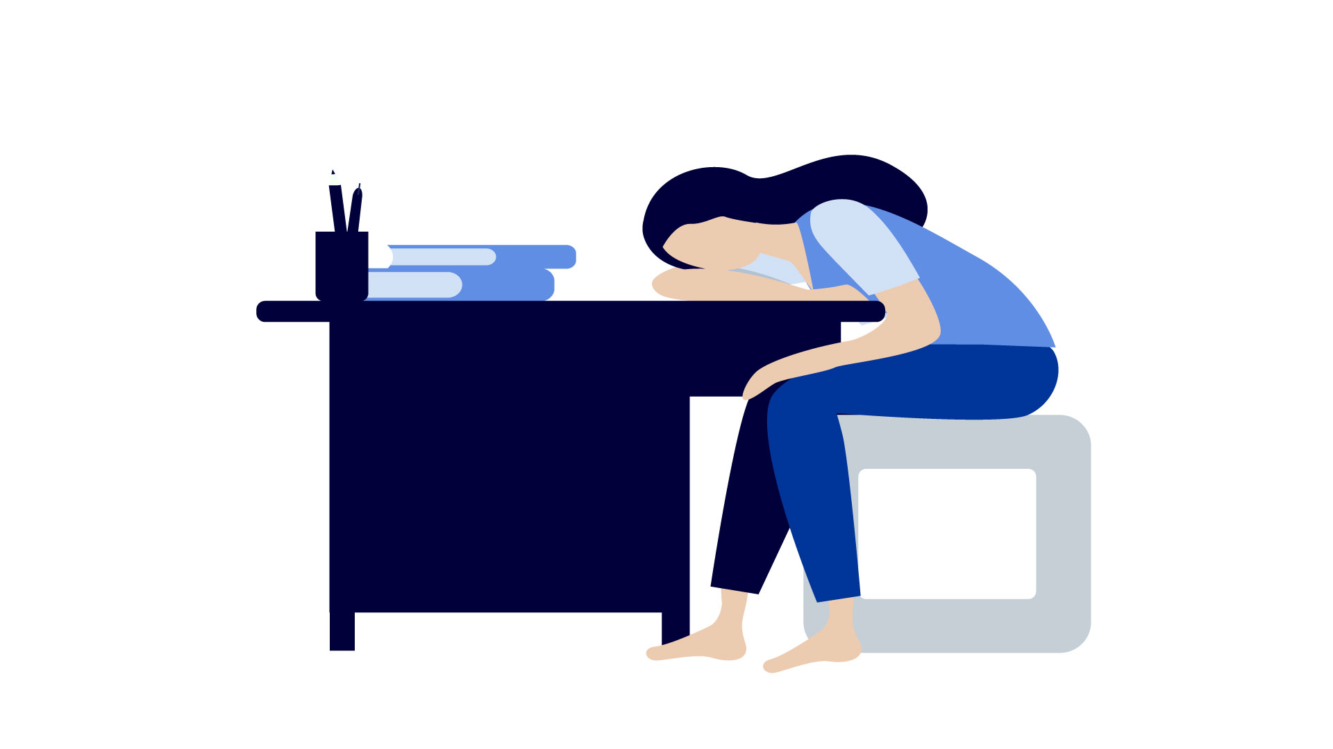 Illustration av ett barn som har det problematiskt med skolan